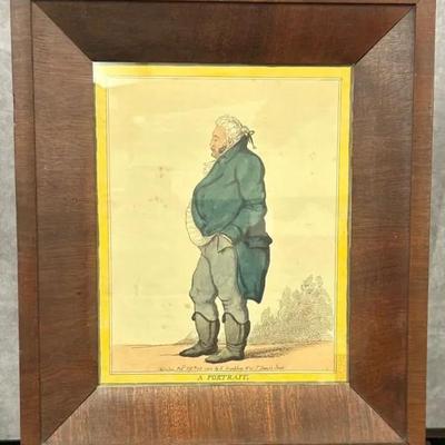 Framed Drawing “A Portrait”, by Thomas Rowlandson