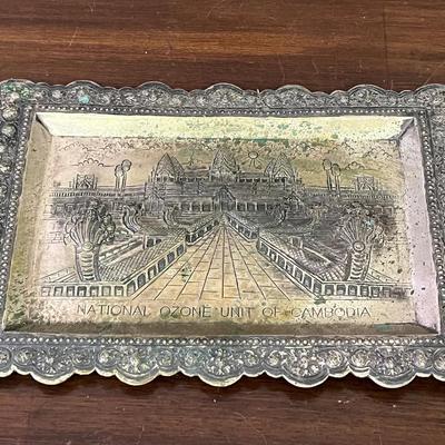 Vintage Silver Plated Brass Wall Hanging Art
