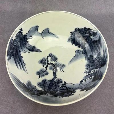 Japanese Antique Blue & White Arita Porcelain Bowl