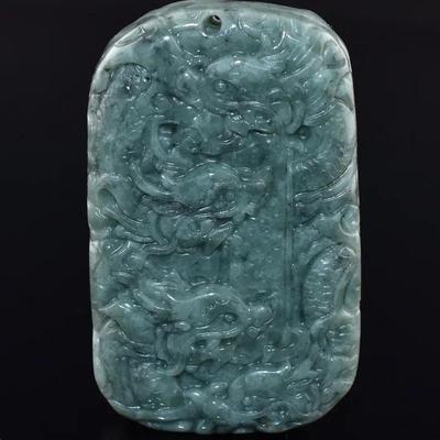 Chinese Green Jadiete Dragon Carving
