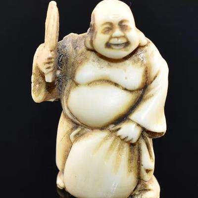 Japanese Cream-Tone Buddha Okimono Figure