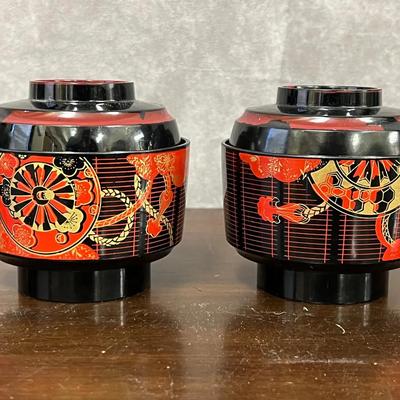 Vintage Japanese Lacquerware Bowls