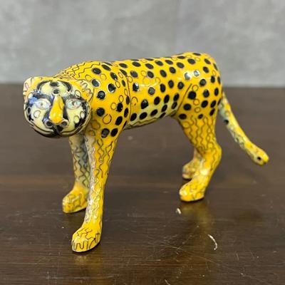 Chinese Cloisonne Spotted Leopard