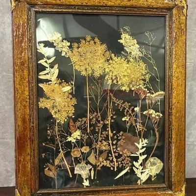 Vintage Framed Original Dried Flower Art