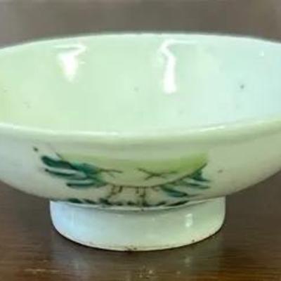 Antique Small Porcelain Soy Sauce Dipping Saucer 