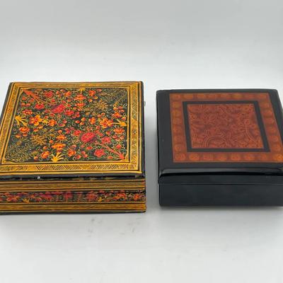 Japanese Lacquer Trinket Box - Kashmir Paper-Mache Box