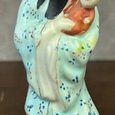 Vintage Small 5.5” Chinese Porcelain Statuette of Fu Xing & Good Fortune