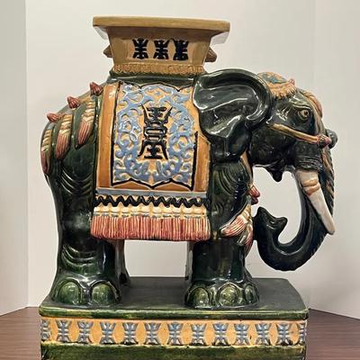 Chinese Ceramic Elephant - Garden Stool, Plant Stand 