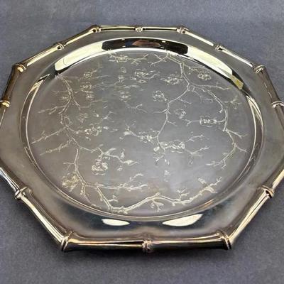 Asian Bamboo-Style Cherry Blossom Octogonal Platter
