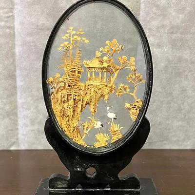 Vintage Chinese Ruanmu Rhua - Cork Carving - Swans