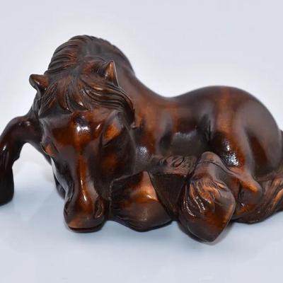 Japanese Boxwood Netsuke Horse Figure