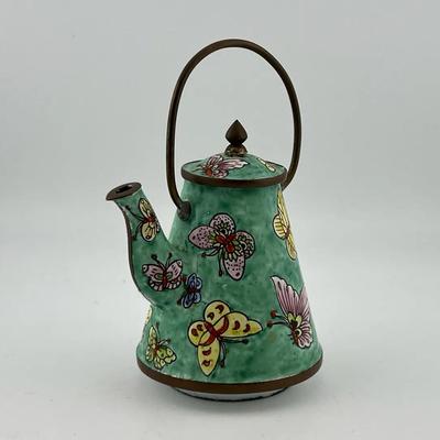 Empress Arts Green Enamel Miniature Tea Pot 