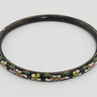 Chinese Cloisonne Enameled Bangle Bracelet