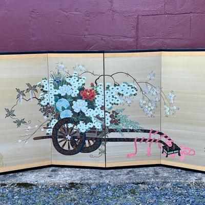 Japanese 4 Panel Folding Screen 