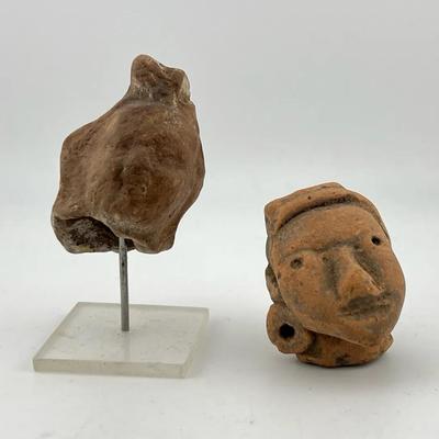 Ancient Terracotta Heads - Possibly Mesoamerican Or Javan