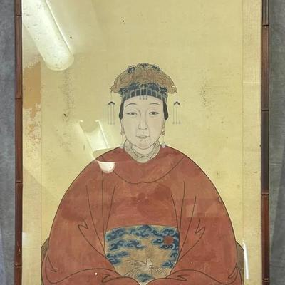 Large Framed Chinese Portrait Of A Noblewoman