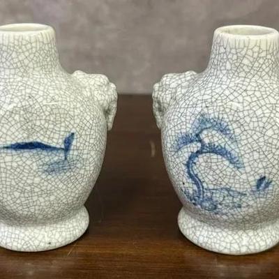 2 Small Porcelain Chinese Miniature Vases