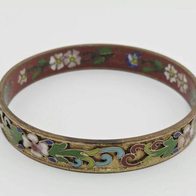 Chinese Gilt Cloisonne Bangle Bracelet