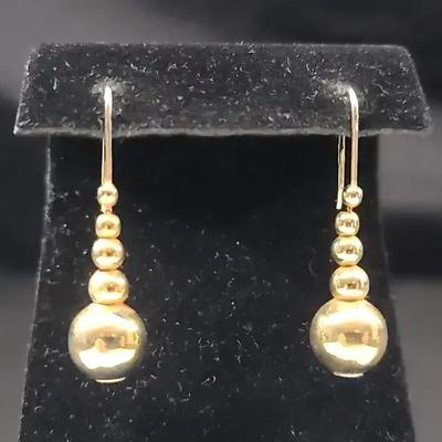 18K Gold Ball Earrings 
