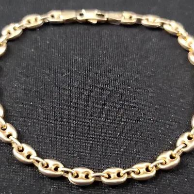 14K Yellow Gold Link Bracelet, 8 Inch Length, Approx. 5.62 Grams