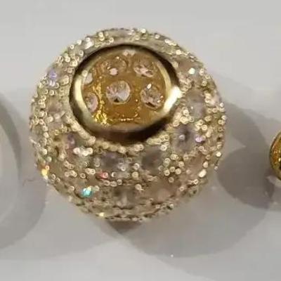 10K Charm, 14K Gold Filled Plated Pin And Wave Ring