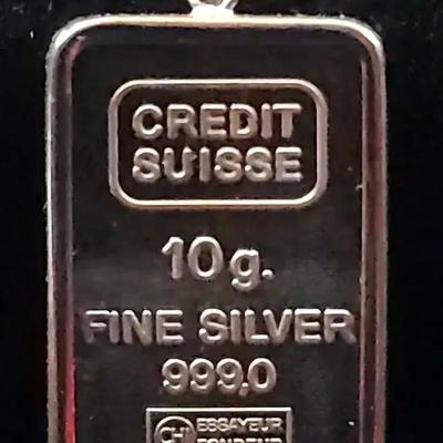 10g Fine Silver 999 Credit Suisse Pendant 