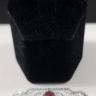 14K White Gold Ring And Brooch