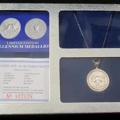 .999 Pure Silver Limited Edition Millennium Medallion 