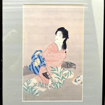 EHE426- Daughter Miyuki by Uemura Shōen Woodblock Print