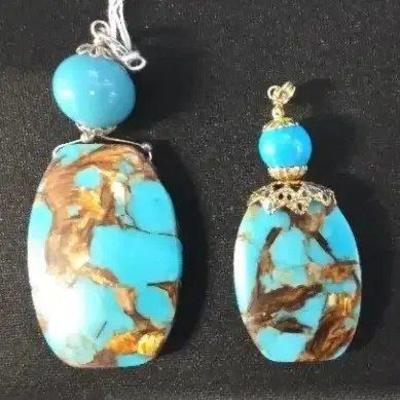 EHE110 - Myrna Lee Chang Bronzite Turquoise Pendant (2)