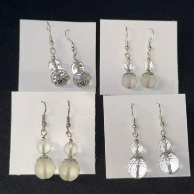 EHE208 Myrna Lee Chang Set of Four Crystal Earrings