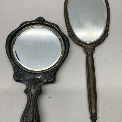 EHE308 - Pair of Antique Art Deco Circa 1910 Hand Mirrors