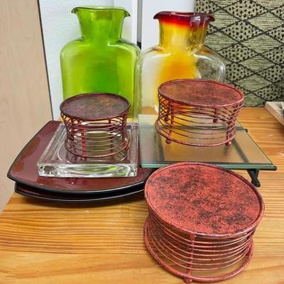 EHE068 - Decanters, Candle Holders, Decorative Plates