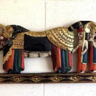 EHE024 Hand Carved Wooden Balinese Royal Procession