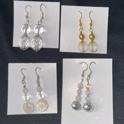 EHE203 Myrna Lee Chang Set of Four Crystal Earrings