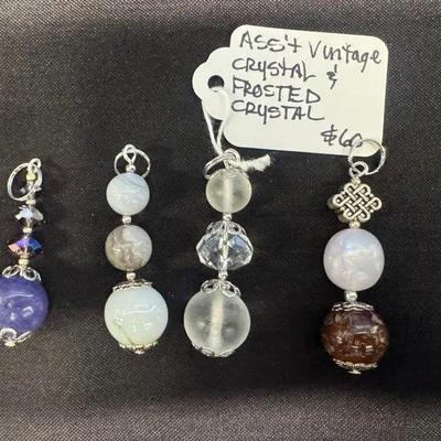 EHE115 - Myrna Lee Chang Assorted Vintage Crystal & Froted Crystal Pendants