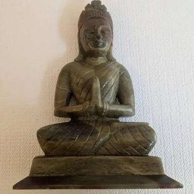 EHE071- Green Soapstone Buddha Sculpture 