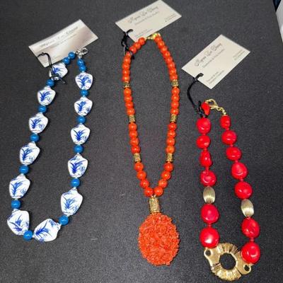 EHE177 Myrna Lee Chang Beautiful Trio of Necklaces