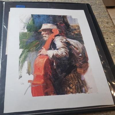 EHE427 - Pino "The Red Viola" Giclee on Canvas Hand Signed 1/500 With COA