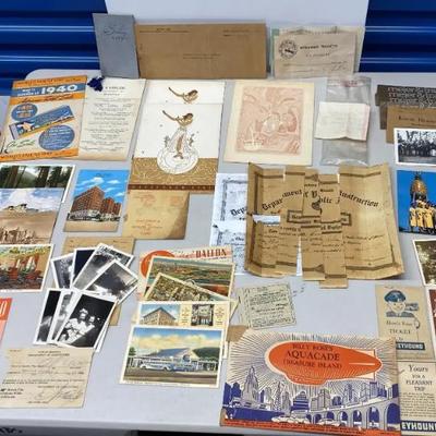 EHE344 - Rare Vintage 1940s Ephemera - Photos & Postcards, Passenger Lists, Menus, Tickets & More!