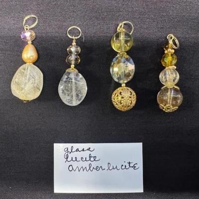 EHE122 - Myrna Lee Chang Glazed Lucite Amulet Lucite 