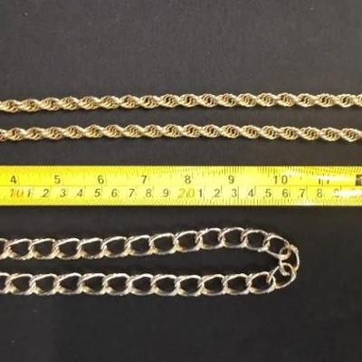 EHE149 - Myrna Lee Chang Pair Of Chunky Gold Toned Chains 