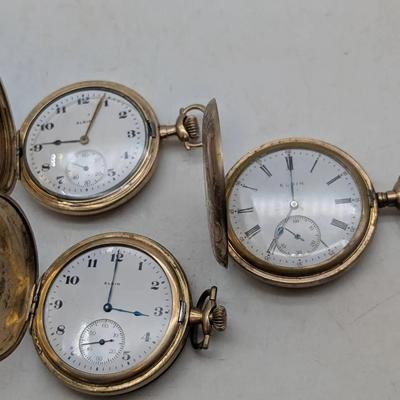 3 Antique Elgin Pocket Watches 