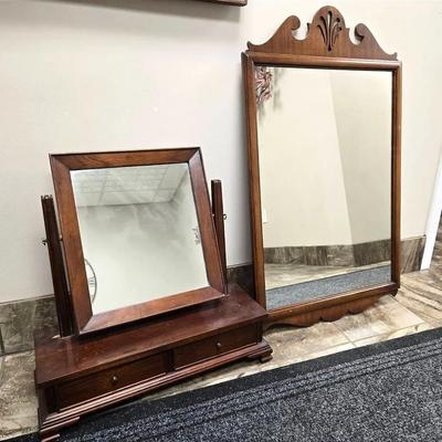 Vintage Shaving Mirror & Colonial Wall Mirror 