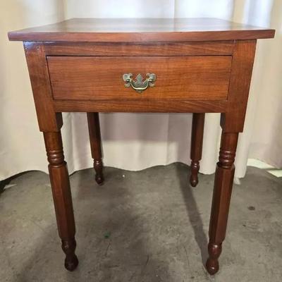 Vintage Wooden Side Table W Drawer