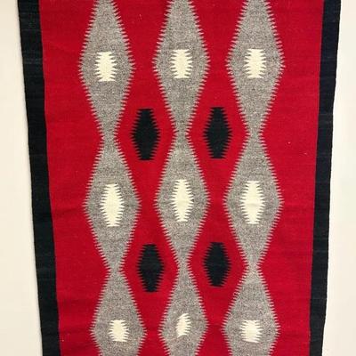 Vintage Navajo Granada Red Rug 36x55”