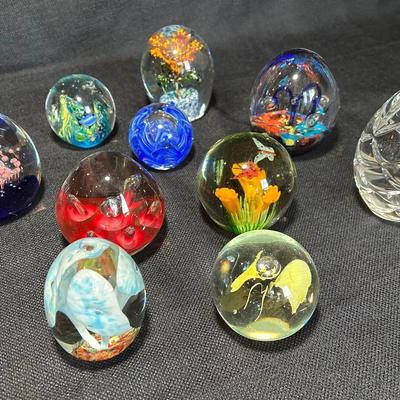 Group Of Unique Art Glass Paperweights 