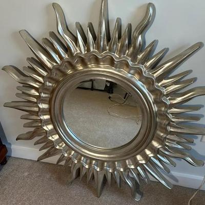 Wooden Sunburst Mirror 