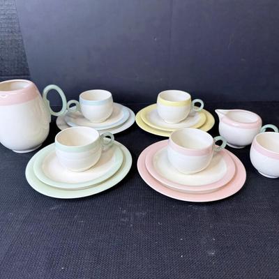 Vintage Homer Laughlin Swing Eggshell Tea Set 