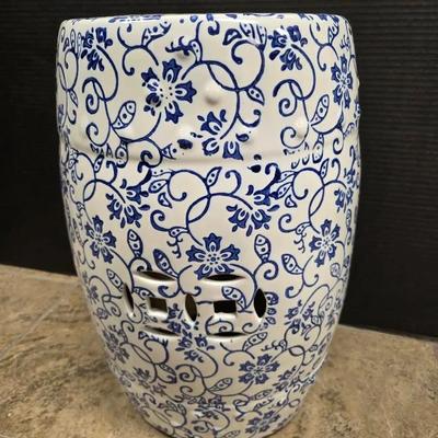 Blue & White Ceramic Garden Stool